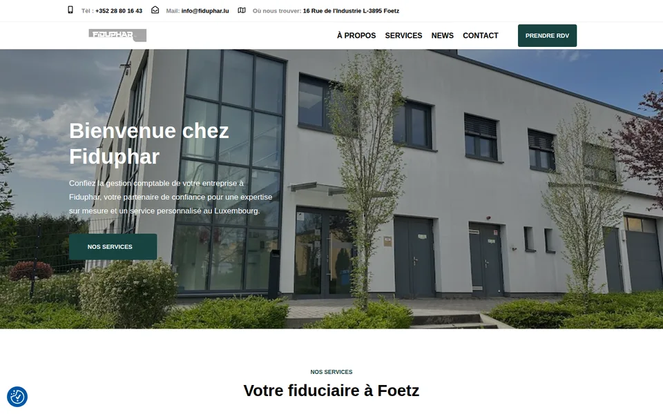 Page d'accueil du site Fiduphar