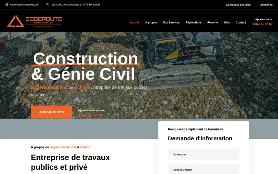 Page d'accueil du site Sogeroute
